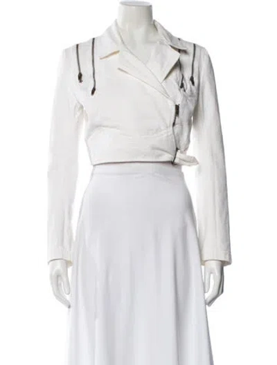 Pre-owned Ksubi Biker Jacket In White