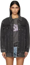 Ksubi Black Altar Phoenix Trucker Denim Jacket In Black