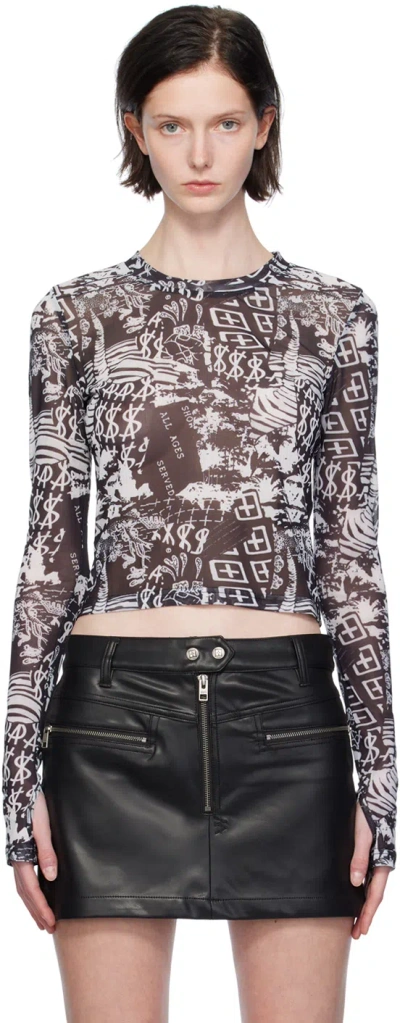 Ksubi Black & White Graf Long Sleeve T-shirt