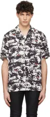 Ksubi Black & White Palmtree Resort Shirt In Multi Colour