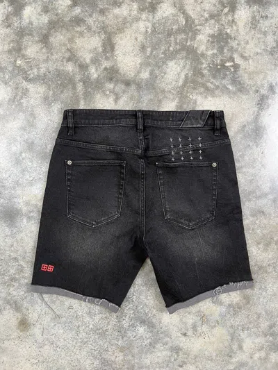 Pre-owned Ksubi Black Chitch Denim Jean Shorts Sz. 31 Van Wolf