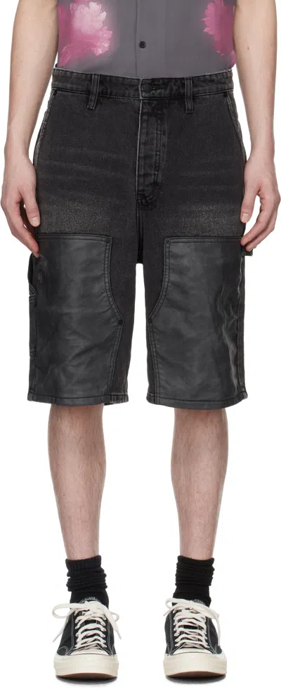 KSUBI BLACK MAXX OPERATOR DENIM SHORTS