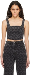 Ksubi Black Merge Denim Tank Top In Black