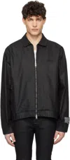 Ksubi Black Raider Harrington Waxed Denim Jacket In Black