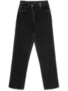 Ksubi Asymmetrical Front Button Black Denim Jeans In Black