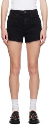 KSUBI BLACK RISE N HI DENIM SHORTS