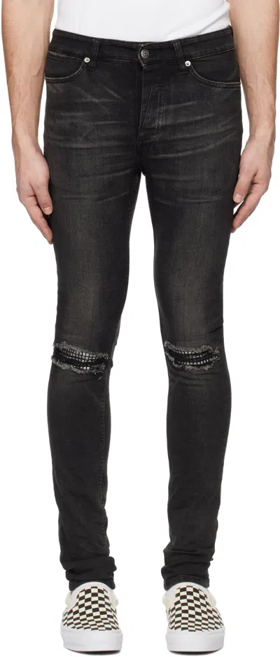 Ksubi Black Van Winkle Tarr Repair Jeans