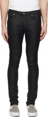 Ksubi Black Van Winkle Waxed Caged Jeans In Black