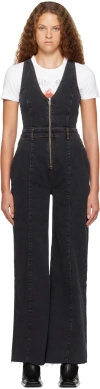 Ksubi Black Vixen Denim Jumpsuit In Black
