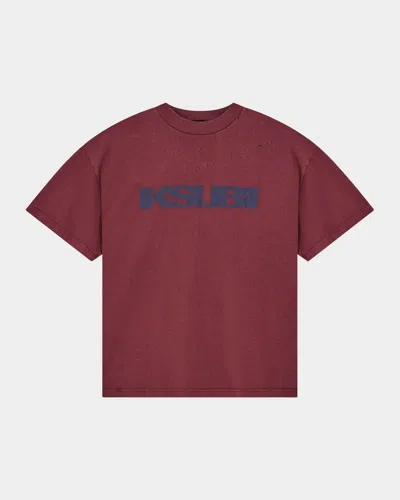 Ksubi Blasted Ekcess Cotton Oversized T-shirt In Burgundy
