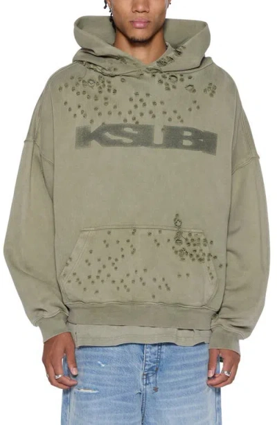 Ksubi Blasted Ekcess Oversize Hoodie In Gold
