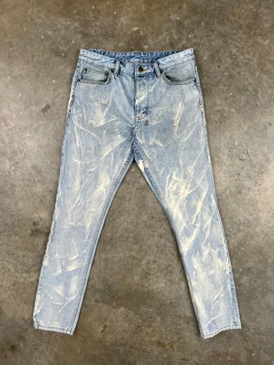 Pre-owned Ksubi Bleached Scars Denim Jeans Sz. 32 Van Wolf In Blue
