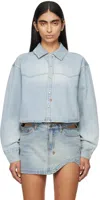 Ksubi Blue Alabama Crop Long Sleeve Paragon Denim Shirt In Denim