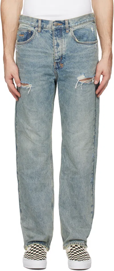 Ksubi Blue Anti K Stage Dive Trashed Jeans In Denim