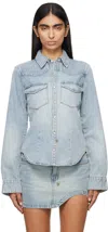 Ksubi Blue Bella Long Sleeve Paragon Denim Shirt In Denim