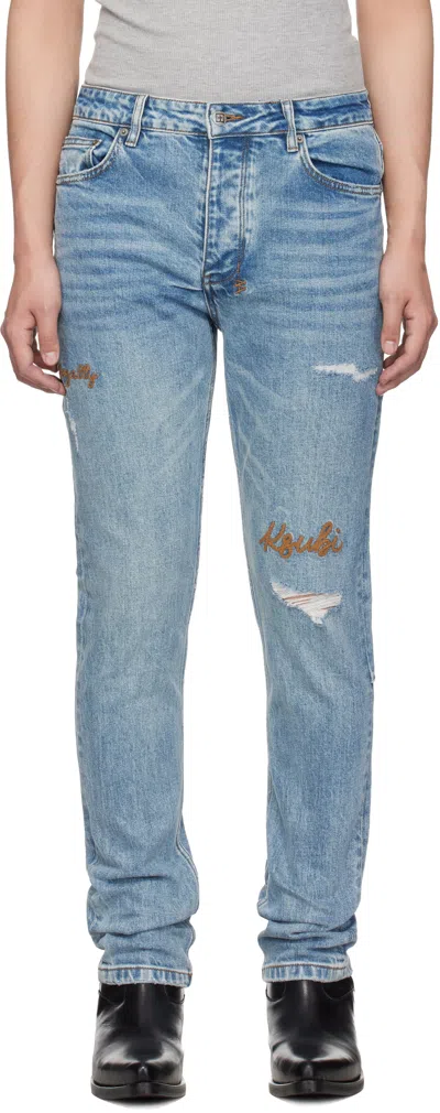 Ksubi Blue Chitch Public Repair Skribed Jeans