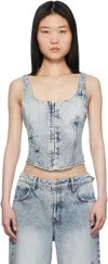 Ksubi Blue Gigi Bustier Klassic Kraftwerk Denim Tank Top In Denim