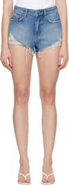 Ksubi Blue Kali Exposed Tidal Denim Shorts In Blue