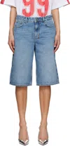 Ksubi Blue Low Rider Swept Denim Shorts In Denim