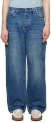 Ksubi Blue Maxx Mids Oversized Straight Jeans In Denim