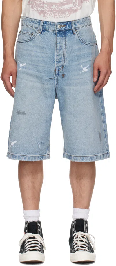 Ksubi Blue Maxx Painter Blue Shorts