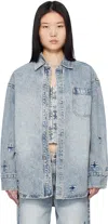 Ksubi Blue Oversized Klassic Kraftwerk Denim Shirt In Denim