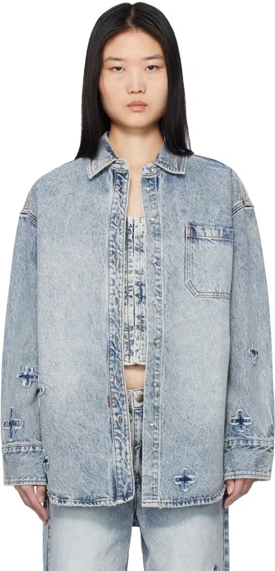 Ksubi Blue Oversized Klassic Kraftwerk Denim Shirt