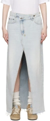 Ksubi Blue Relax Skyfall Denim Maxi Skirt In Medium Wash