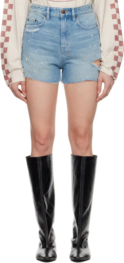 Ksubi ブルー Rise N Hi Kut Out Surge デニムショートパンツ In Blue