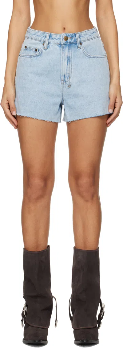 Ksubi Blue Rise N Hi Rollin Denim Shorts