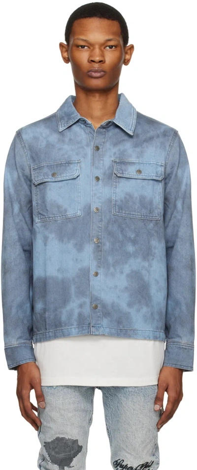 Ksubi Men's Scorpio Dirty-wash Sport Shirt In Denim