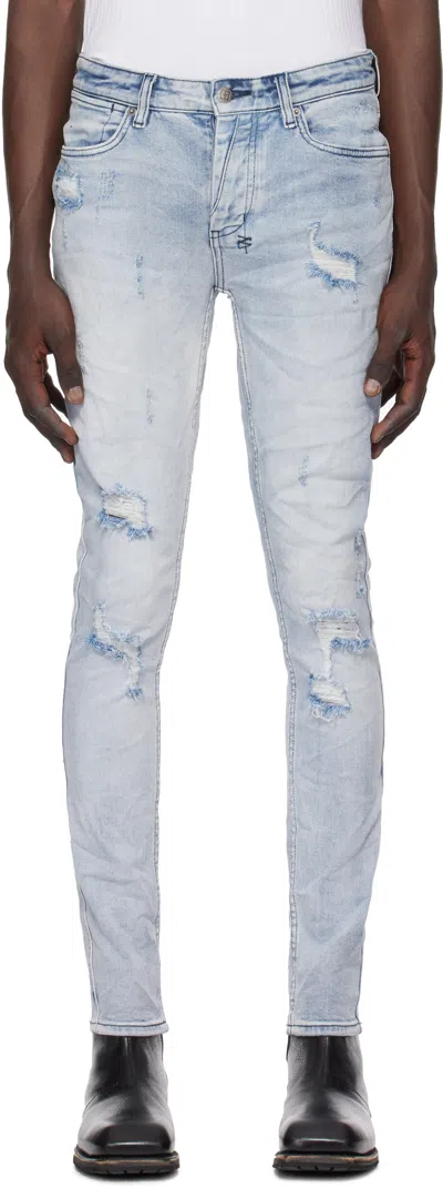 Ksubi Blue Van Winkle Trashed Dreams Jeans In Denim