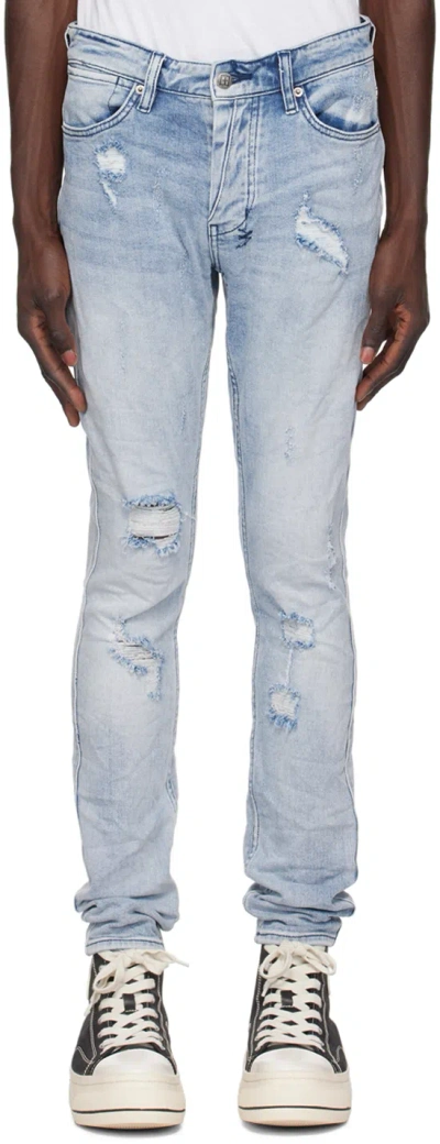 Ksubi Blue Van Winkle Trashed Dreams Jeans In Denim