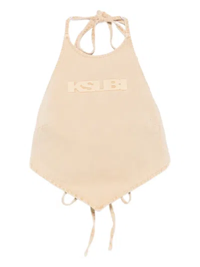 Ksubi Bolt Halter-neck Tie Top In Neutral
