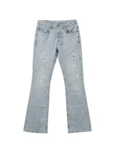 Ksubi Bronko Paint-splatter Bootcut Jeans In Blue