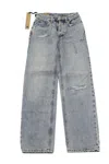 Ksubi Brooklyn Mid Rise Relaxed Straight Leg Jeans In Light Blue Denim In Blue