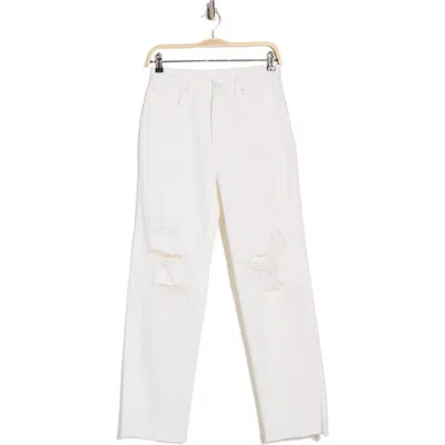 Ksubi Brooklyn Ripped Straight Leg Jeans In White