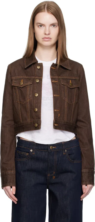 Ksubi Brown Slim Denim Trucker Jacket
