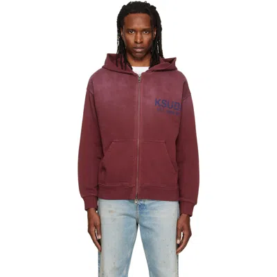 Ksubi Burgundy Ekcess Zip Hoodie