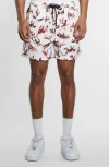 Ksubi Burnt Board-print Drawstring Shorts In White