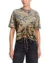Ksubi Camo Ruched Everyday Short Sleeve Tee In Green