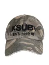 Ksubi Camouflage Appliqué Logo Cap In Green