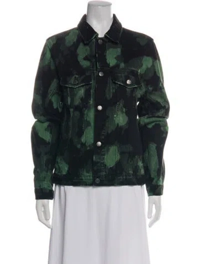 Pre-owned Ksubi Camouflage Print Denim Jacket In Green