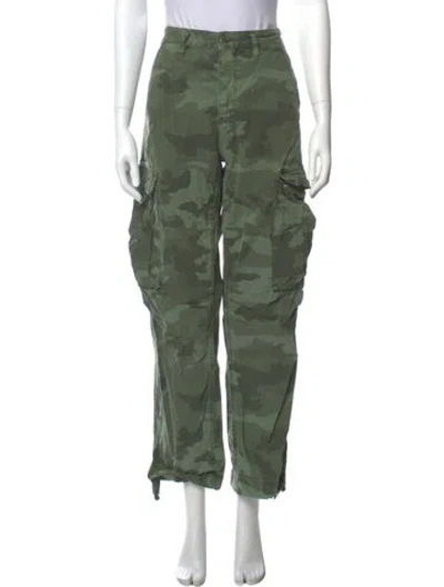 Pre-owned Ksubi Camouflage Print Straight Leg Pants In Green