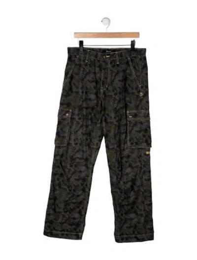 Pre-owned Ksubi Camouflage Print Straight Leg Pants In Green