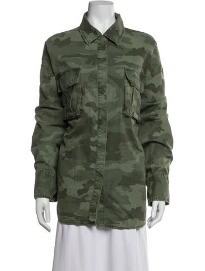 Pre-owned Ksubi Camouflage Print Utility Jacket In Green