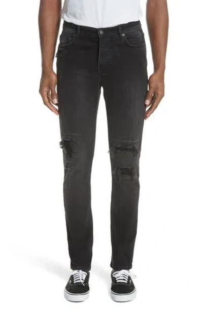 Ksubi Chitch Boneyard Ripped Slim Fit Stretch Denim Jeans In Black
