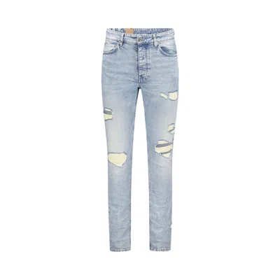 Pre-owned Ksubi Chitch Champagne Destroy Sketch Tapered Jeans 'blue' | Men's Size 36