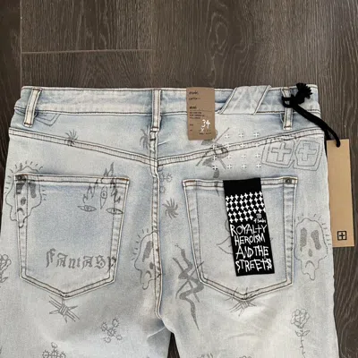 Pre-owned Ksubi Chitch Stik N Poke Jeans Size 34 In Blue