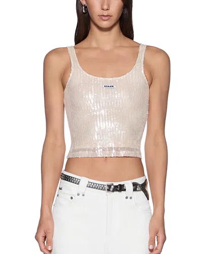 Ksubi Chloe Nude Sparkle Tank Top In Brown